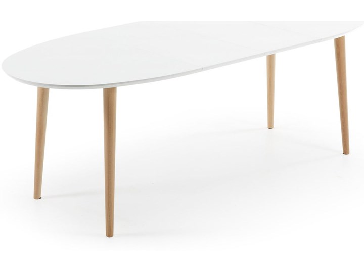 Stół rozkładany Oqui biały 140 (220) x 90 cm Drewno Płyta MDF Rozkładanie Rozkładane