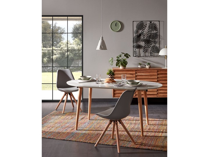 Stół rozkładany Oqui biały 140 (220) x 90 cm Drewno Rozkładanie Rozkładane Płyta MDF Długość po rozłożeniu 220 cm