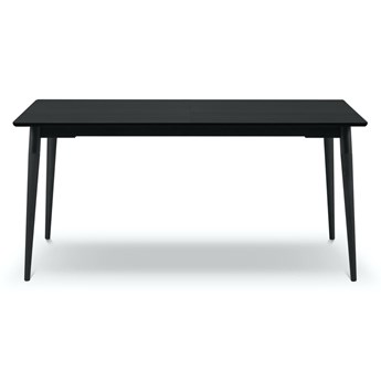 Stół rozkładany czarny fornirowany blat drewniane nogi dąb 120-180x80 cm