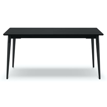 Stół rozkładany czarny fornirowany blat drewniane nogi dąb 160-220x90 cm