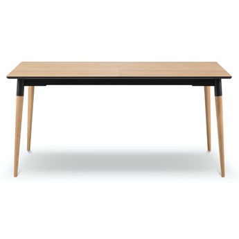 Stół rozkładany naturalny fornirowany blat drewniane nogi dąb 160-220x90 cm