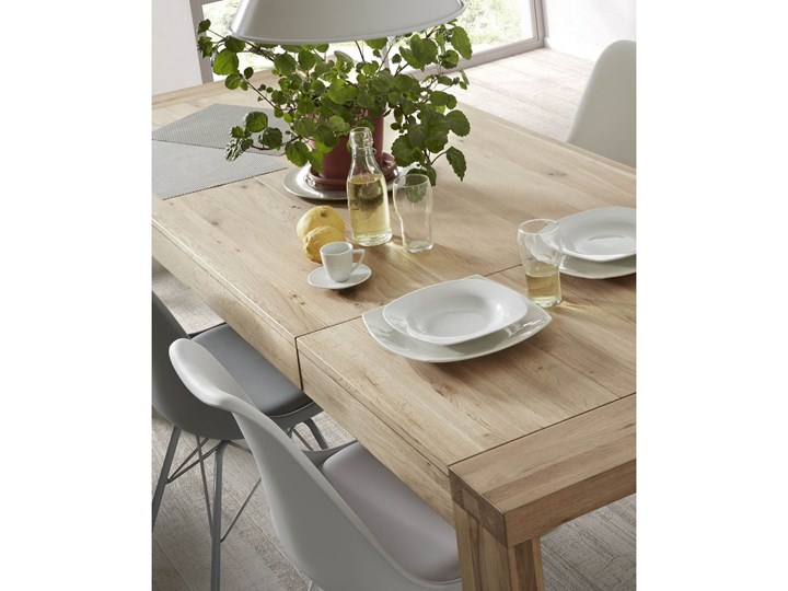 Rozkładany stół Briva fornir dębowy naturalne wykończenie 200 (280) x 100 cm Stal Kolor Biały Drewno Kategoria Stoły kuchenne