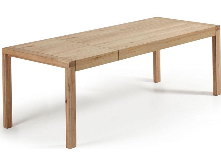 Rozkładany stół Briva fornir dębowy naturalne wykończenie 200 (280) x 100 cm Kolor Beżowy Drewno Stal Kategoria Stoły kuchenne