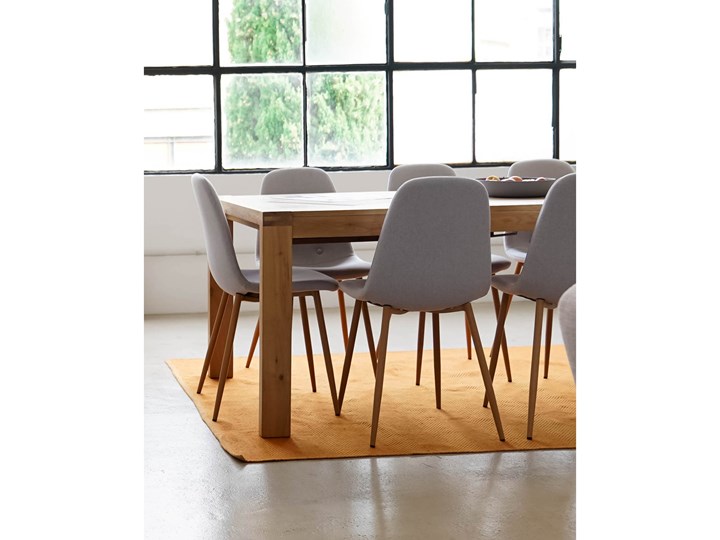 Rozkładany stół Briva fornir dębowy naturalne wykończenie 200 (280) x 100 cm Kolor Beżowy Drewno Stal Długość(n) 200 cm