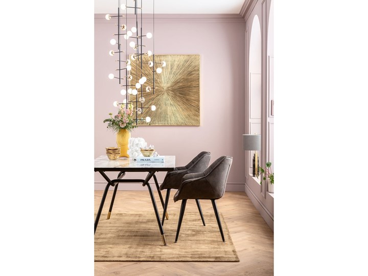 Stół South Beach 180x90 cm Płyta MDF Szkło Stal Średnica