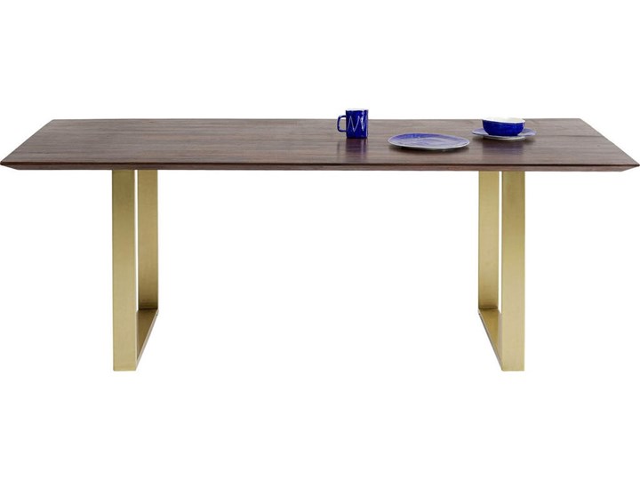 Stół Symphony 180x90 cm ciemnobrązowy - nogi złote Średnica Kształt blatu Prostokątny