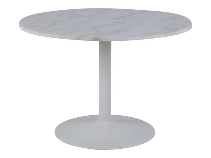 Stół Gambale Ø110 cm biały blat marmur Metal Kolor Szary