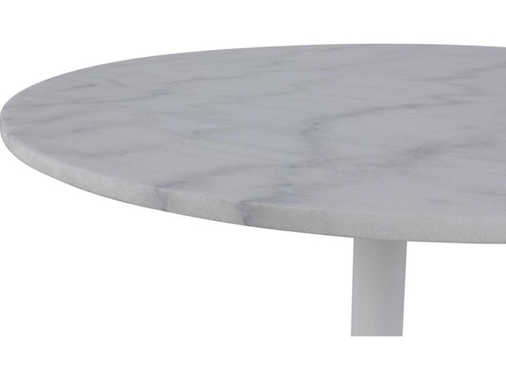 Stół Gambale Ø110 cm biały blat marmur Metal Rozkładanie Kształt blatu Okrągły