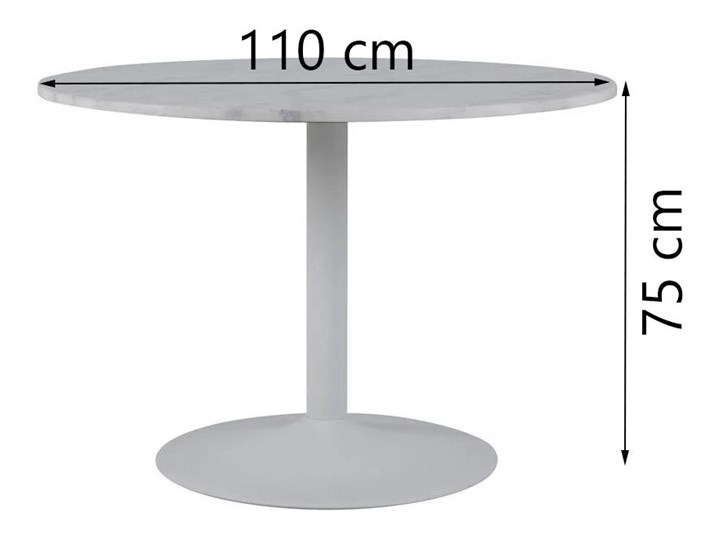 Stół Gambale Ø110 cm biały blat marmur Metal Kształt blatu Okrągły Liczba miejsc Do 4 osób