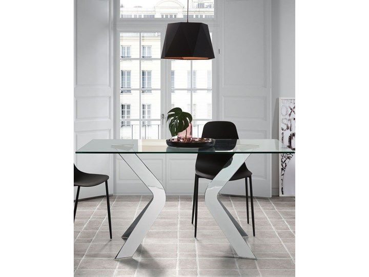 Stół Westport szklany nogi chromowane 200 x 100 cm Stal Szkło Kategoria Stoły kuchenne Długość(n) 200 cm