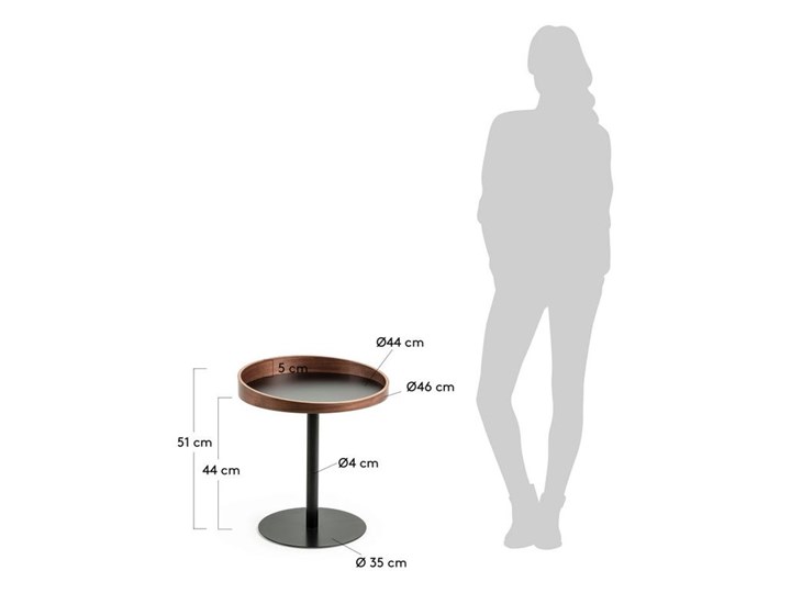 Stolik pomocniczy Kaori Ø 46 cm FSC MIX Credit Metal Styl Industrialny Drewno Wysokość 51 cm Funkcje Bez dodatkowych funkcji