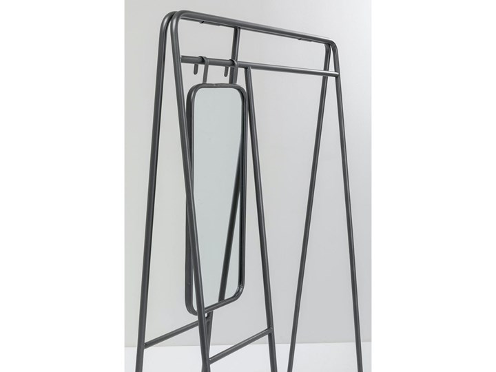Wieszak stojący Rack Mirror 93x178 cm czarny Płyta MDF Wieszak na ubrania Kolor Biały Płyta meblowa Metal Typ Stojaki
