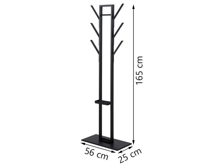 Wieszak metalowy czarny 56x165 cm Typ Wieszaki