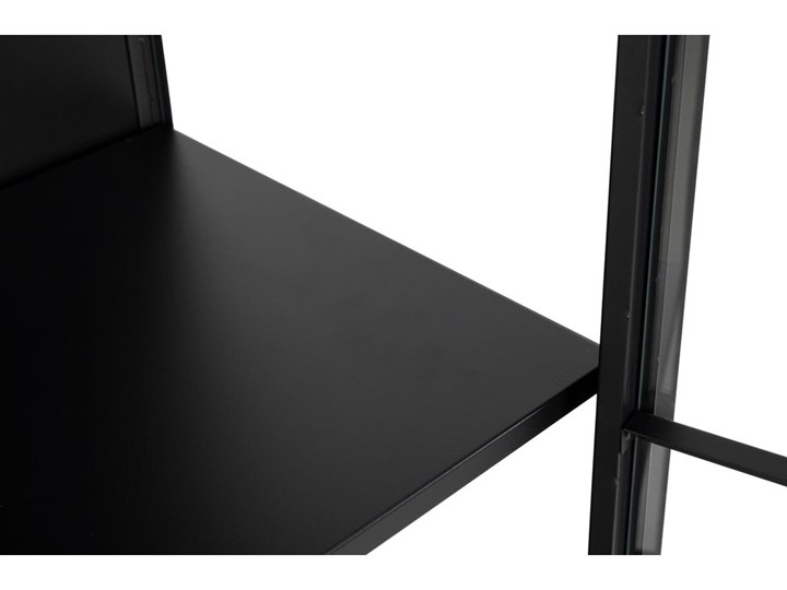 Witryna dwudrzwiowa metalowa czarna 80x180 cm Głębokość 40 cm Szkło Uniwersalne Pomieszczenie Salon Styl Nowoczesny