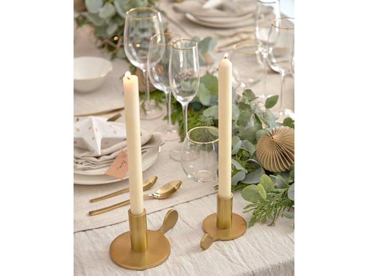 Zestaw dwóch świeczników Adabella aluminium - złote Metal Kolor Złoty Kategoria Świeczniki i świece