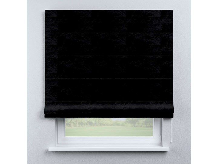Roleta rzymska Billie, głęboka czerń, szer.100 × dł.170 cm, Posh Velvet Wzór Dla dzieci Kategoria Rolety