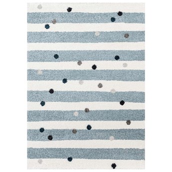 Dywan Stripes and Dots blue 160x230cm, 160x230x1cm