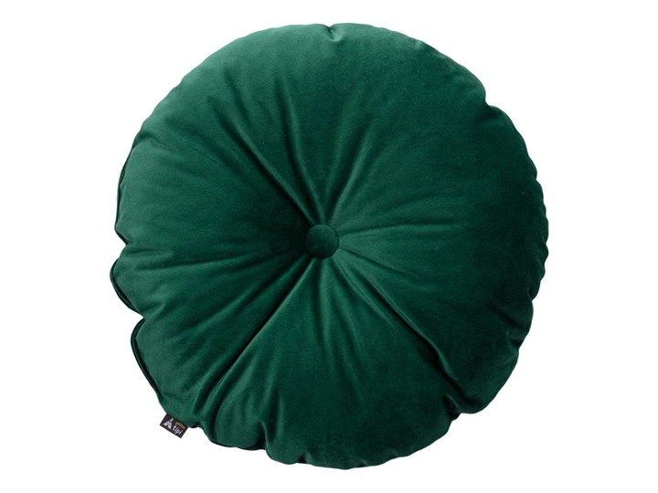 Poduszka Candy Dot, butelkowa zieleń, 37 cm, Posh Velvet Poliester Aksamit Okrągłe Poduszka dekoracyjna Pomieszczenie Pokój przedszkolaka Kolor Zielony