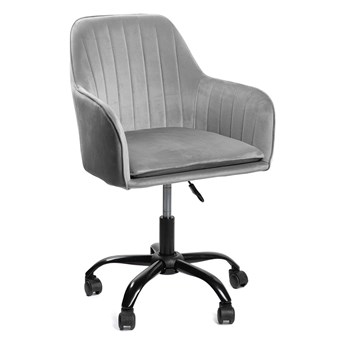 Krzesło TEILL welurowe obrotowe szare 55x54,5x80-90cm - Homla