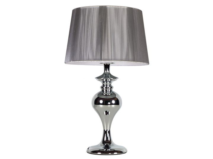 GILLENIA LAMPKA GABINETOWA 40CM 1X60W E27 SREBRNA Lampa z abażurem Tworzywo sztuczne Styl Tradycyjny Wysokość 40 cm Stal Lampa gabinetowa Pomieszczenie Salon
