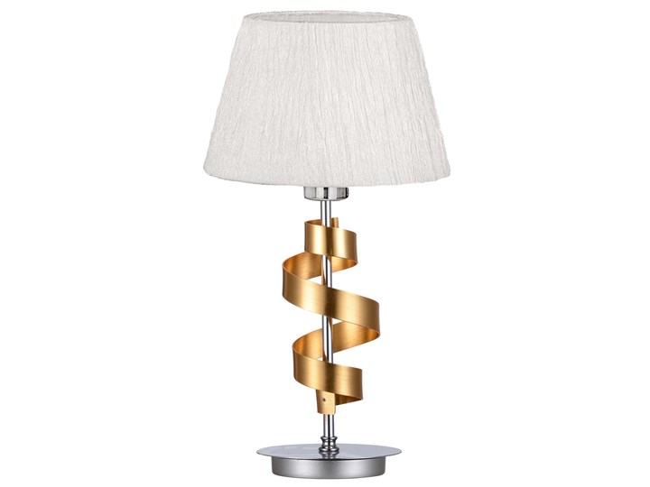 DENIS LAMPKA GABINETOWA 1X60W E27 CHROM/ZŁOTY + ABAŻUR O TYM SAMYM INDEKSIE Lampa gabinetowa Tworzywo sztuczne Lampa z abażurem Stal Tkanina Metal Funkcje Lampa LED