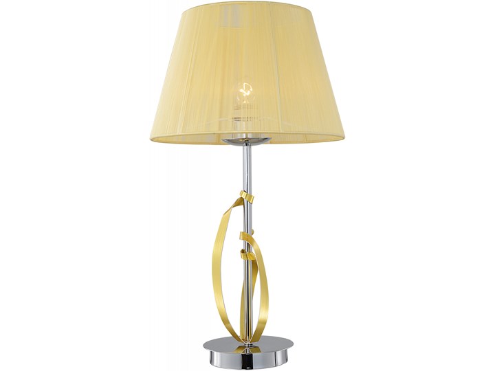 DIVA LAMPKA GABINETOWA 1X60W E27 CHROM/ZŁOTY Metal Lampa z abażurem Styl Tradycyjny Lampa gabinetowa Wysokość 50 cm Funkcje Lampa LED