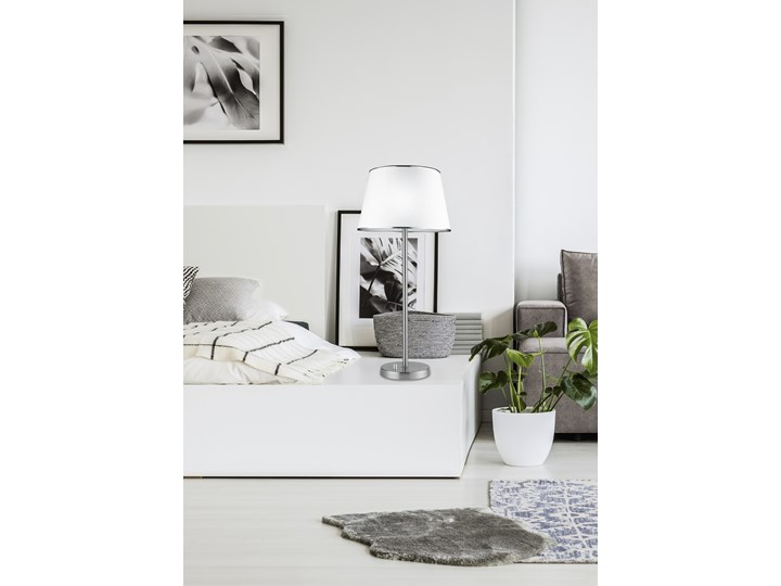 IBIS LAMPKA GABINETOWA 1X40W E14 SATYNA Stal Tkanina Tworzywo sztuczne Lampa gabinetowa Lampa z abażurem Wysokość 58 cm Styl Tradycyjny