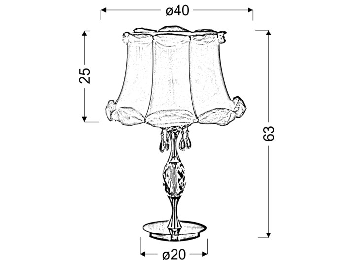 SAFONA LAMPKA 1X60W E27 Wysokość 63 cm Metal Chrom Szkło Tkanina Lampa z abażurem Funkcje Lampa LED