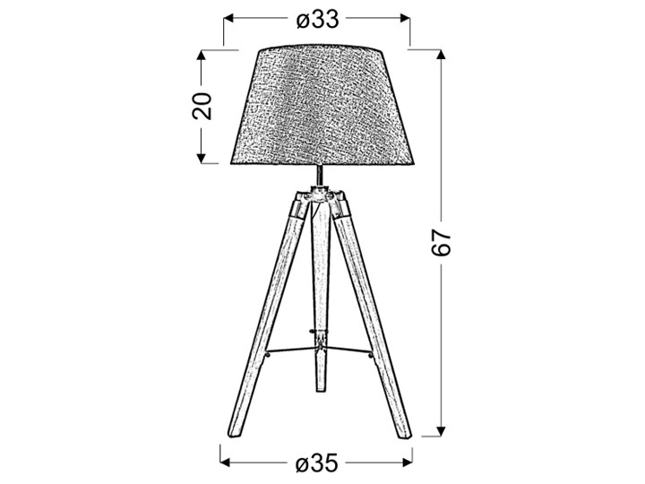 LUGANO LAMPKA GABINETOWA 1X60W E27 BEŻOWY + ABAŻUR O TYM SAMYM INDEKSIE Tkanina Lampa trójnóg Wysokość 68 cm Styl Prowansalski Lampa z abażurem Drewno Lampa gabinetowa Funkcje Lampa LED