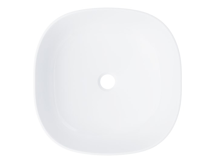 Wolnostojąca umywalka nablatowa Corsan 649995 kwadratowa biała 42 x 42 x 14,5 cm z korkiem chrom Ceramika Nablatowe Stal Kwadratowe Wolnostojące Kolor Biały