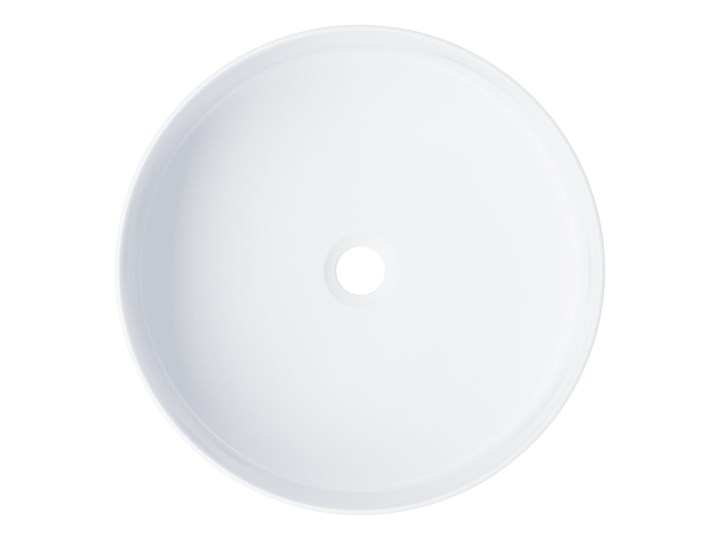Wolnostojąca umywalka nablatowa Corsan 649940 okrągła biała 40,5 x 40,5 x 13 cm z korkiem czarnym Kolor Biały Wolnostojące Ceramika Okrągłe Nablatowe Stal Kategoria Umywalki
