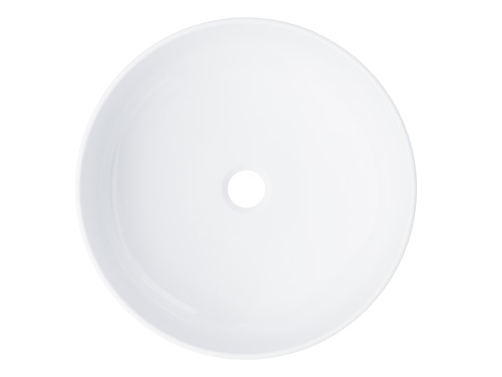 Wolnostojąca umywalka nablatowa Corsan 649988 okrągła biała 41,5 x 41,5 x 13,5 cm z korkiem chrom Okrągłe Nablatowe Kolor Biały Stal Wolnostojące Ceramika Kategoria Umywalki