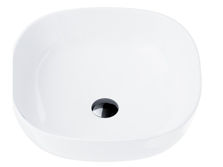 Wolnostojąca umywalka nablatowa Corsan 649995 kwadratowa biała 42 x 42 x 14,5 cm z korkiem czarnym Kwadratowe Stal Nablatowe Ceramika Wolnostojące Kolor Biały Kategoria Umywalki