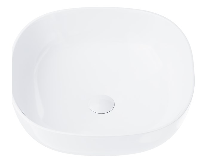 Wolnostojąca umywalka nablatowa Corsan 649995 kwadratowa biała 42 x 42 x 14,5 cm z korkiem białym