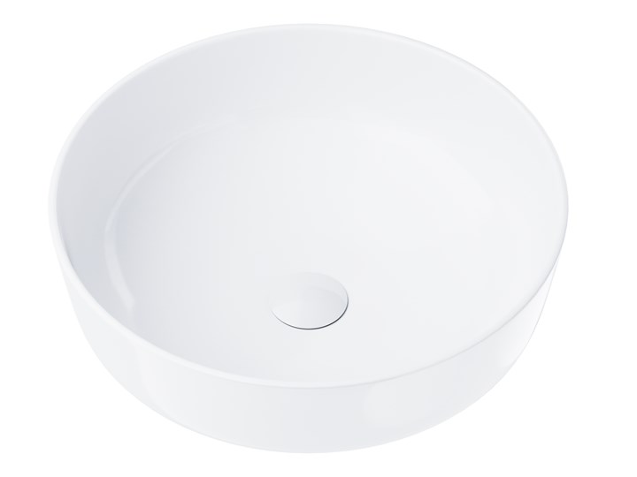 Wolnostojąca umywalka nablatowa Corsan 649988 okrągła biała 41,5 x 41,5 x 13,5 cm z korkiem białym