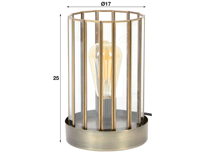 Lampa stołowa Classy Ø17x25 cm brązowa antyczna Szkło Stal Lampa dekoracyjna Kategoria Lampy stołowe