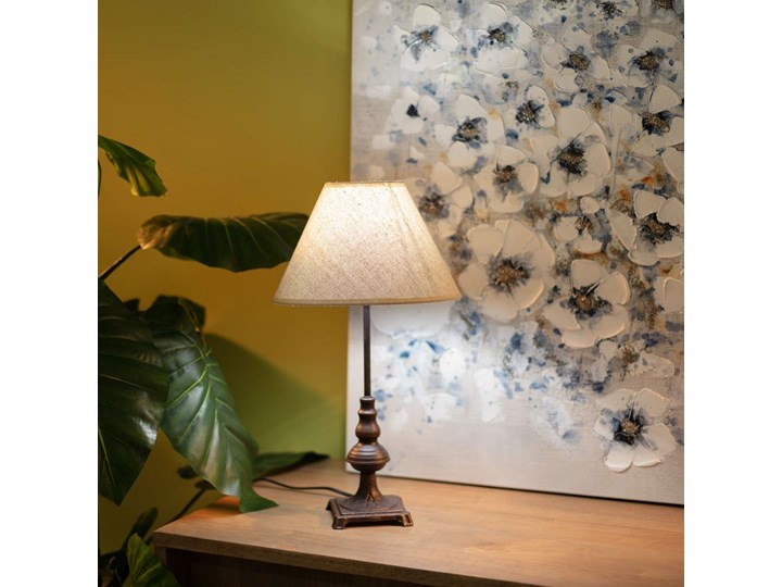 Lampa stołowa Bassar 46cm, 25 x 25 x 46 cm Pomieszczenie Sypialnia Metal Lampa gabinetowa Lampa z kloszem Styl Vintage