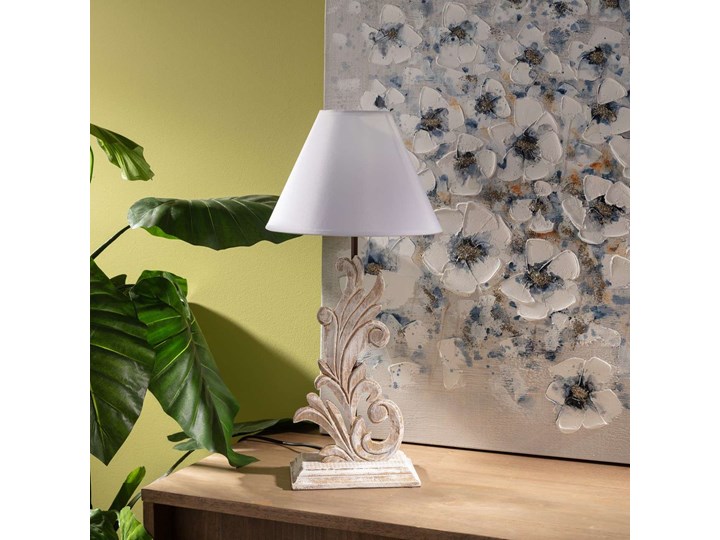 Lampa stołowa Ontario 53cm, 25 x 25 x 53 cm Pomieszczenie Salon Drewno Lampa z abażurem Styl Rustykalny