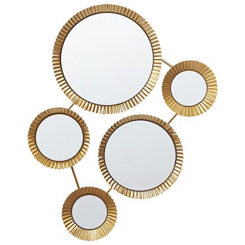 Beliani Kompozycja 5 luster złota metalowa 65 x 39 cm rama glamour salon sypialnia zawieszane na ścianę