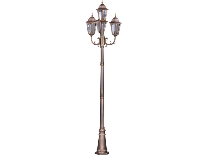 Czarno-złota poczwórna lampa ogrodowa stojąca retro - S348-Tirma Lampa stojąca Kolor Złoty