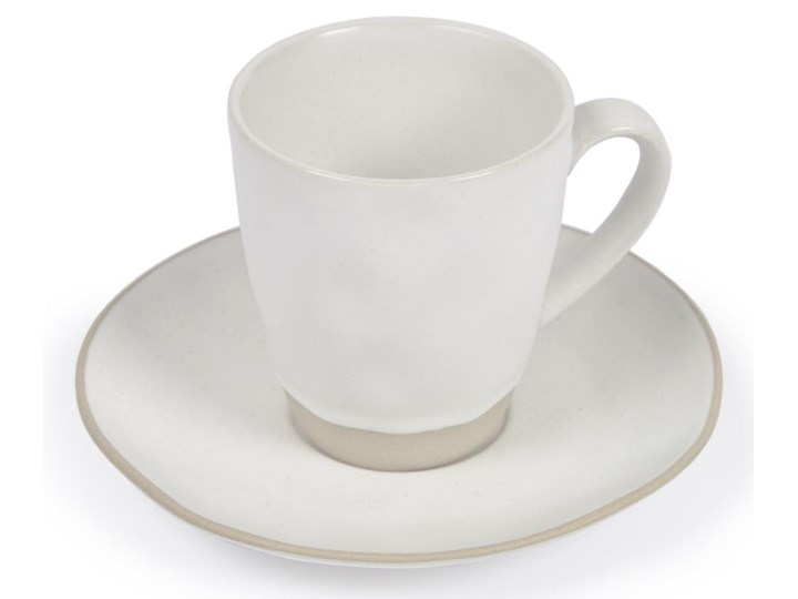 Filiżanka ceramiczna ze spodkiem biała Ø7x8 cm Ceramika Kolor Biały Filiżanka ze spodkiem Kategoria Filiżanki