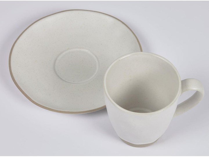 Filiżanka ceramiczna ze spodkiem biała Ø7x8 cm Filiżanka ze spodkiem Kategoria Filiżanki Ceramika Kolor Biały