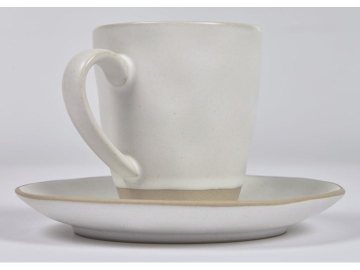 Filiżanka ceramiczna ze spodkiem biała Ø7x8 cm Ceramika Filiżanka ze spodkiem Kolor Biały