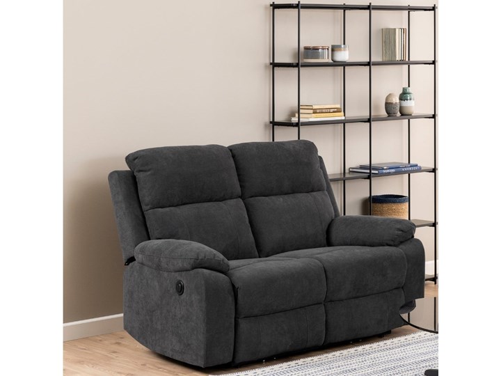 Sofa rozkładana Mora 2 os. 144 cm recliner ciemnoszara