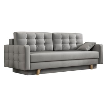 Rozkładana sofa do salonu w stylu skandynawskim na drewnianych nóżkach – LITALO