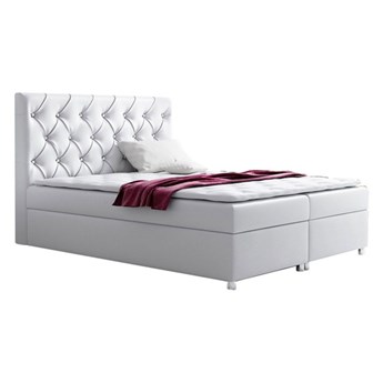 Wygodne łóżko kontynentalne w nowoczesnym stylu z opcją wyboru tkaniny i pikowanym zagłowiem - GRID / Madryt 920