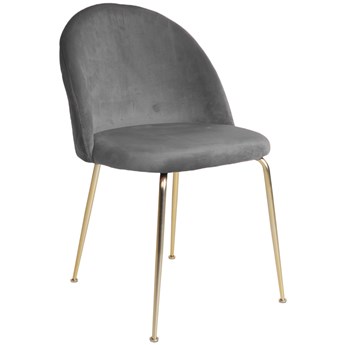Krzesło Geneve 51x78 cm szare welur - nogi złote
