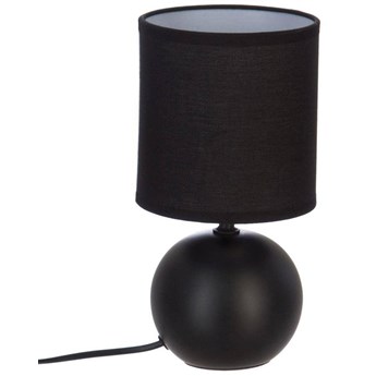 MUSEUM lampka nocna czarna materiałowy abażur z ceramiczną podstawą, wys. 25 cm