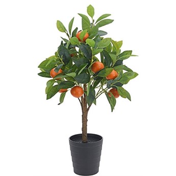 DRZEWKO POMARAŃCZY sztuczna roślina drzewko cytrusowe na pniu w donicy, wys. 70 cm