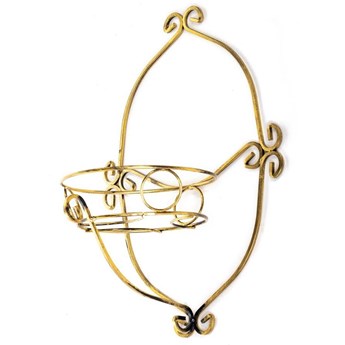 REINA kwietnik metalowy czarny przecierany złotą patyną, wys. 48 cm